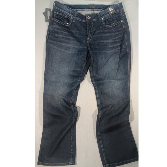 Silver Jeans Suki Curvy Mid Rise Slim Boot Dark Wash Women’s Jeans 18W/31 NWT - Picture 1 of 7